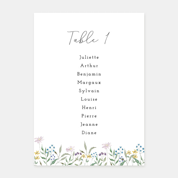 Plan de table de mariage couronne champêtre - 5ex