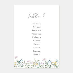 Country crown wedding table plan