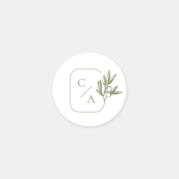 Personalized olive branch stickers - 48ex