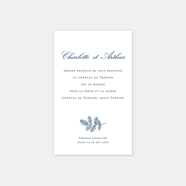 Toile de Jouy wedding invitation card