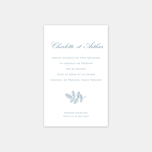 Carton invitation de mariage toile de Jouy florale