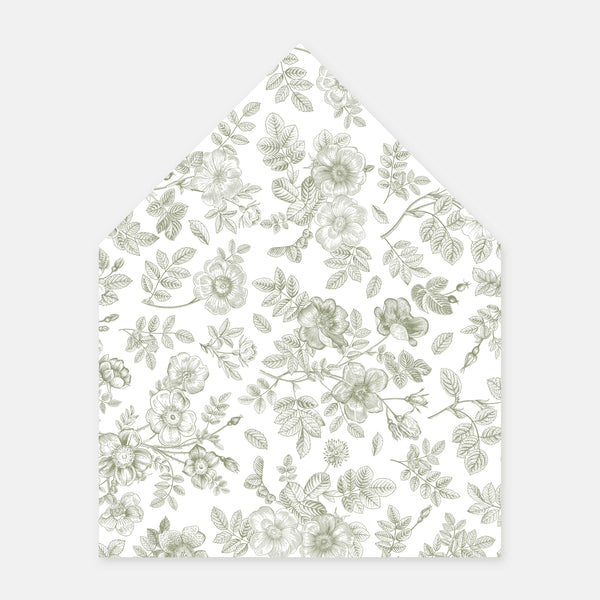 Doublure enveloppe toile de jouy florale - 50ex
