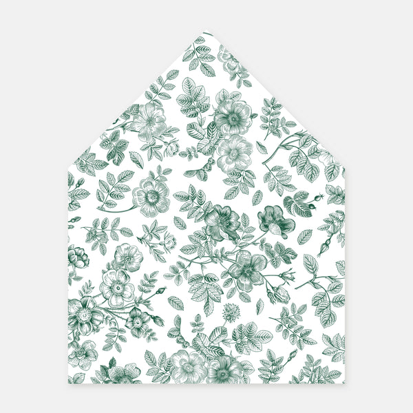 Doublure enveloppe toile de jouy florale - 50ex