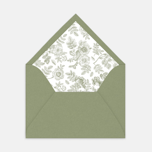 Doublure enveloppe toile de jouy florale - 50ex