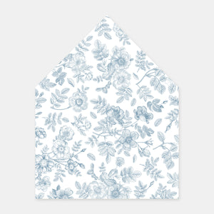 Doublure enveloppe toile de jouy florale - 50ex