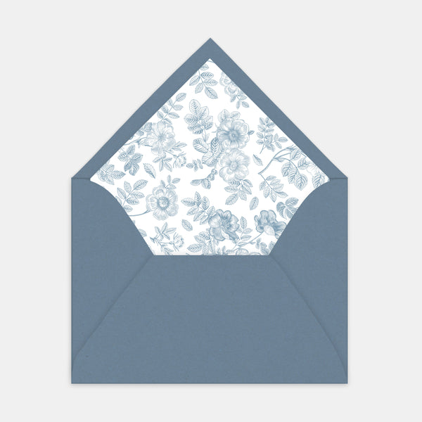 Doublure enveloppe toile de jouy florale - 50ex