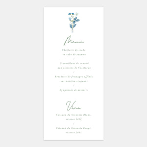 Menu mariage blason champêtre