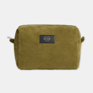 Trousse de toilette de voyage velours - Olive