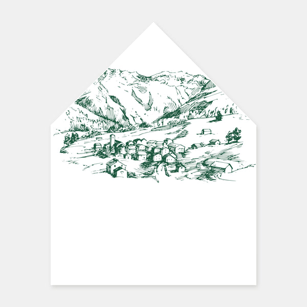 Mountain engraving envelope lining - 50ex