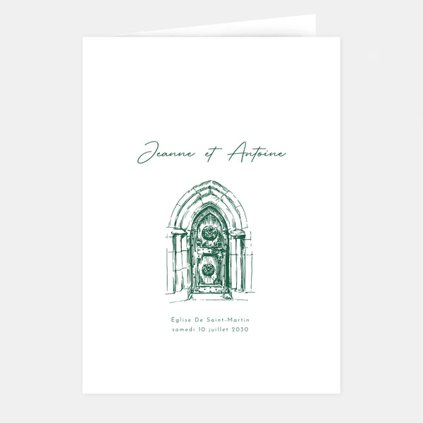 Mountain engraving wedding booklet