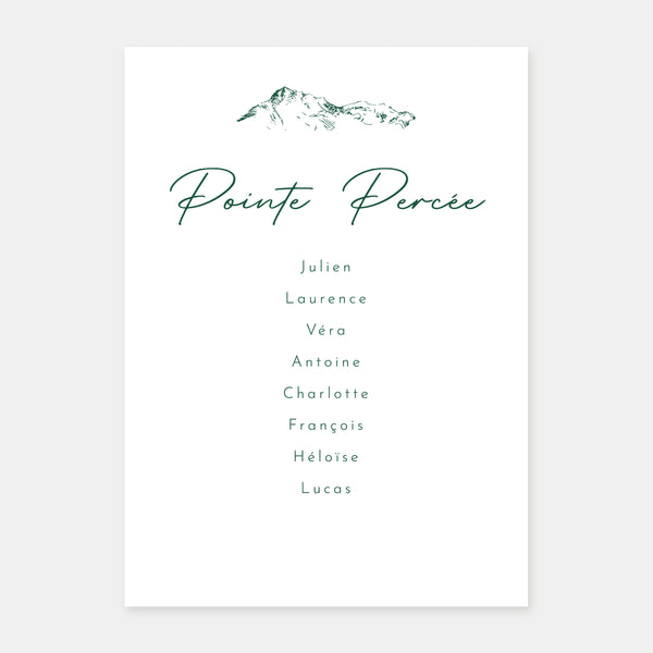 Mountain engraving wedding table plan - 5ex