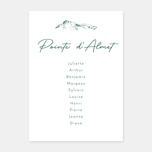 Mountain engraving wedding table plan - 5ex