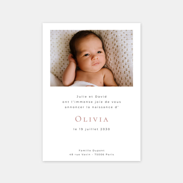 Faire-part de naissance silhouette