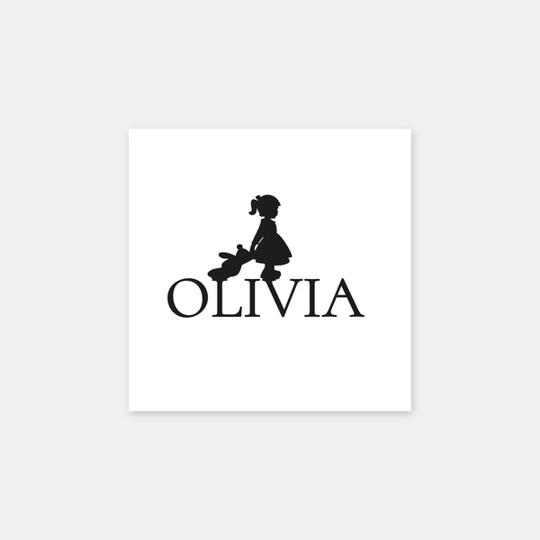 Personalisierter Mädchen-Silhouettenstempel