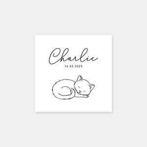 Personalized birth stamp little cat