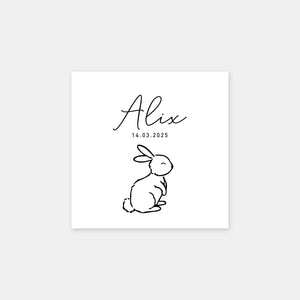 Personalized birth stamp little rabbit