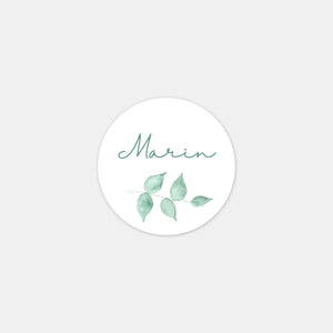 Personalized birth stickers Botanical Watercolor