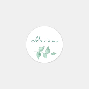 Personalisierte botanische Aquarell-Geburtsaufkleber – 48ex