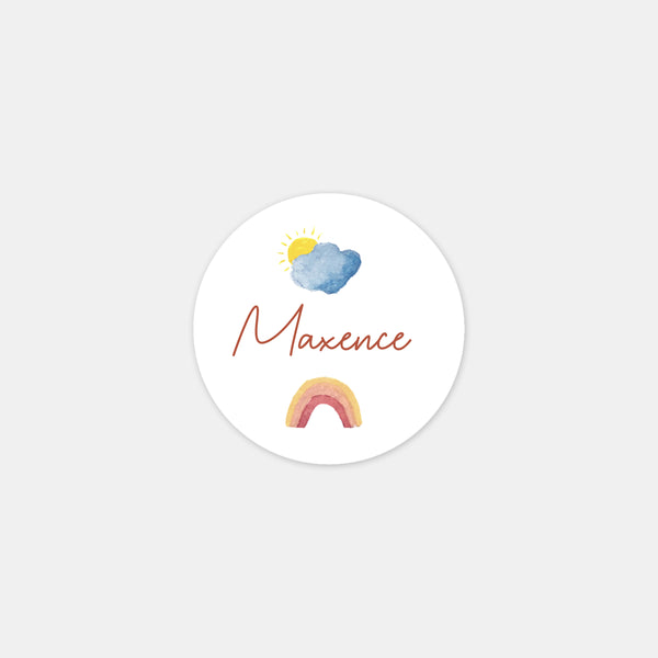 Personalized mobile watercolor birth stickers - 48ex