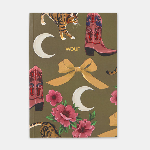Olivgrünes Leoparden-A5-Notizbuch