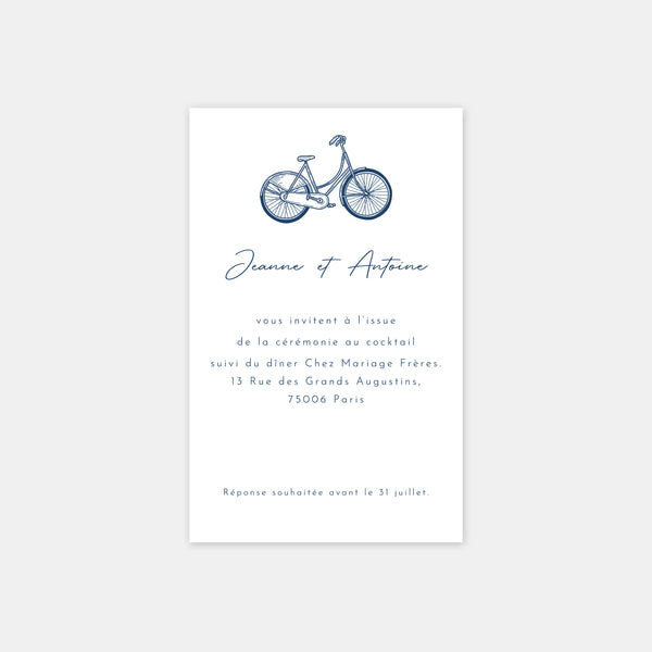 Paris engraving wedding invitation card
