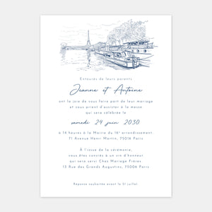 Faire-part de mariage gravure Paris