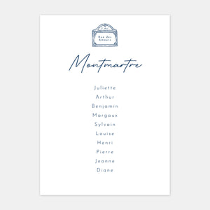 Plan de table de mariage gravure Paris - 5ex