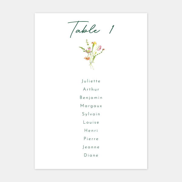 Watercolor sea wedding table plan - 5ex