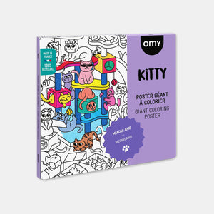 Giant Kitty Coloring Poster