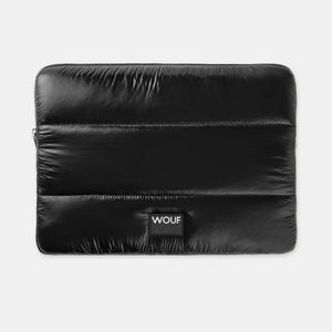 Quilted 13 and 14 inch computer sleeve - Glossy Black