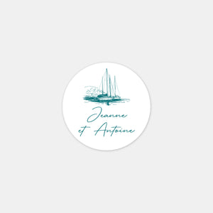 Personalized wedding stickers engraving the south