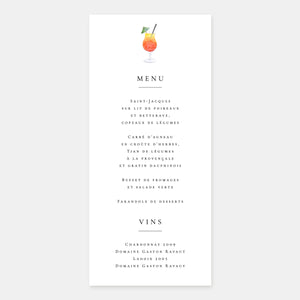 Menu de mariage plage tropicale aquarelle