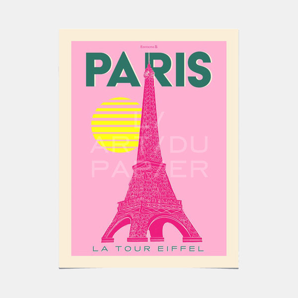 Paris-Poster – Eiffelturm in Pop-Pink
