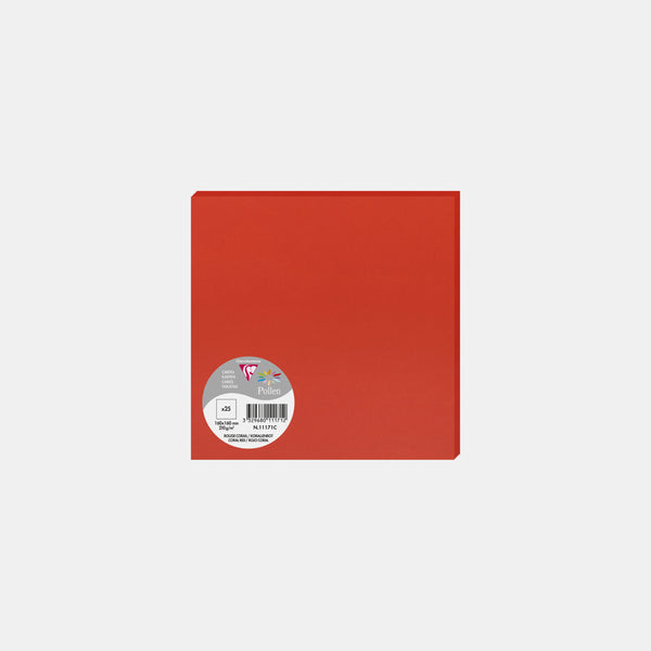 Card 160x160 vellum 210g coral red Pollen