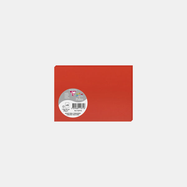 Carte 110x155 velin 210g rouge corail Pollen
