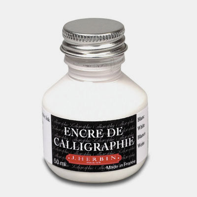 bouteille 50 ml encre de calligraphie blanc