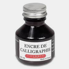 bouteille 50 ml encre de calligraphie noir