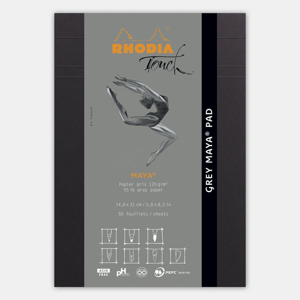 Bloc maya A5 uni papier gris 120 g/m²