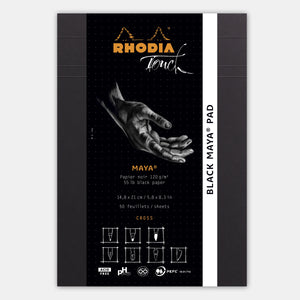 Bloc maya A5 cross and dot papier noir 120 g/m²