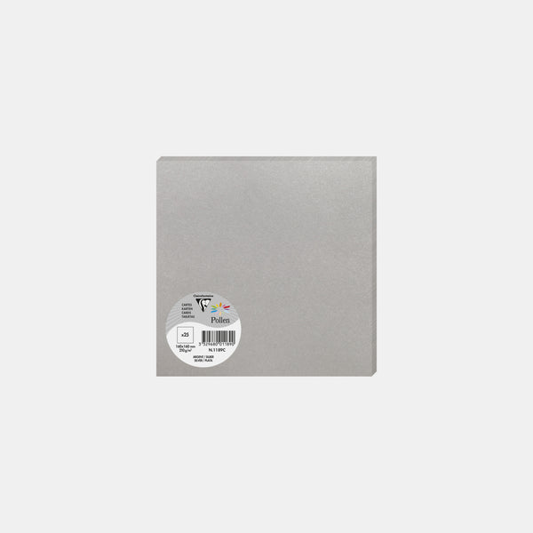 Karte 160x160 schillernd 210g Silber Pollen