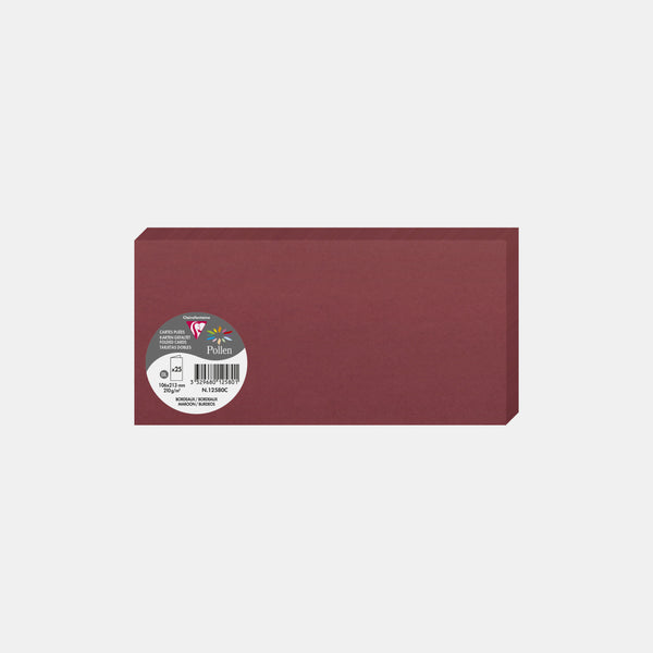 Vorgefaltete Karte, 213 x 213 Pergament, 210 g, burgunderfarbener Pollen