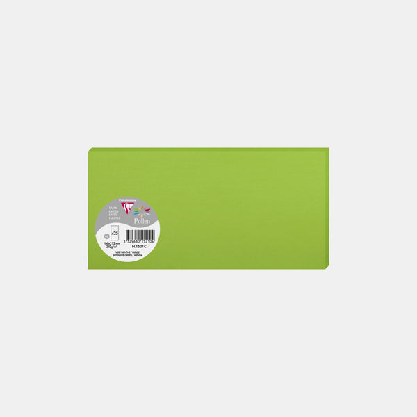Card 106x213 vellum 210g mint green Pollen