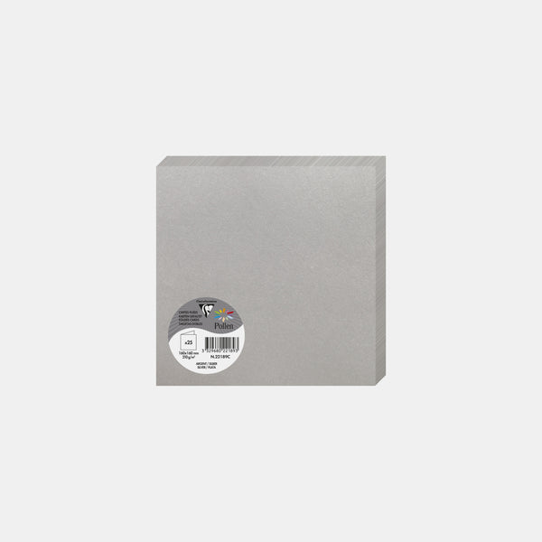Vorgefaltete Karte 160x320 schillernd 210g Silber Pollen