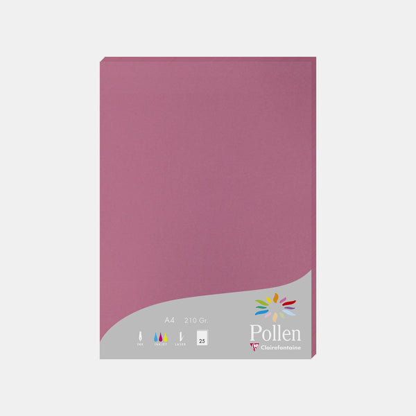 Feuille A4 velin 210g rose hortensia Pollen