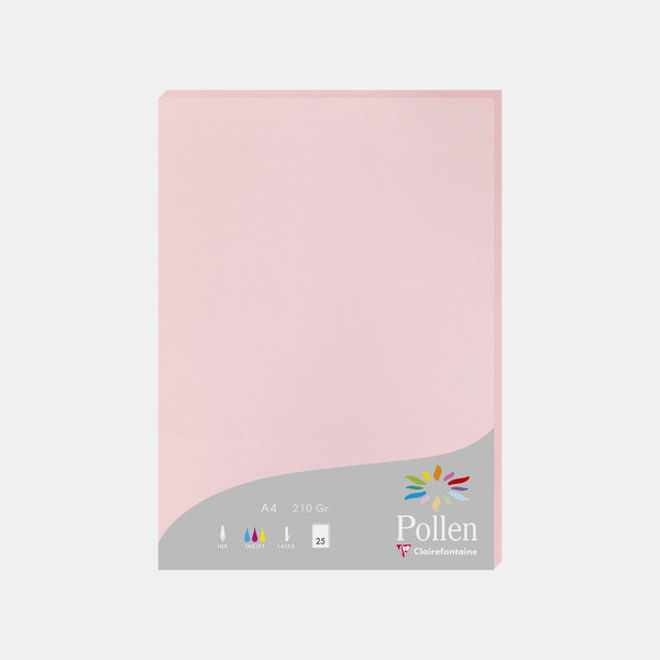 Feuille A4 velin 210g rose Pollen