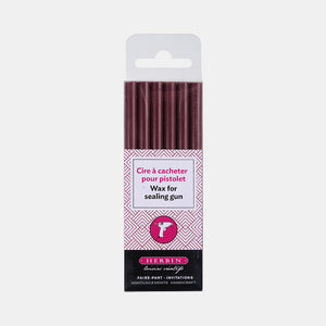 Pack of 6 burgundy sealing wax sticks