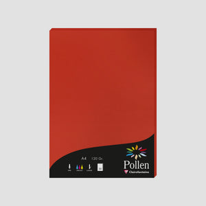 Feuille A4 velin 120g rouge corail Pollen