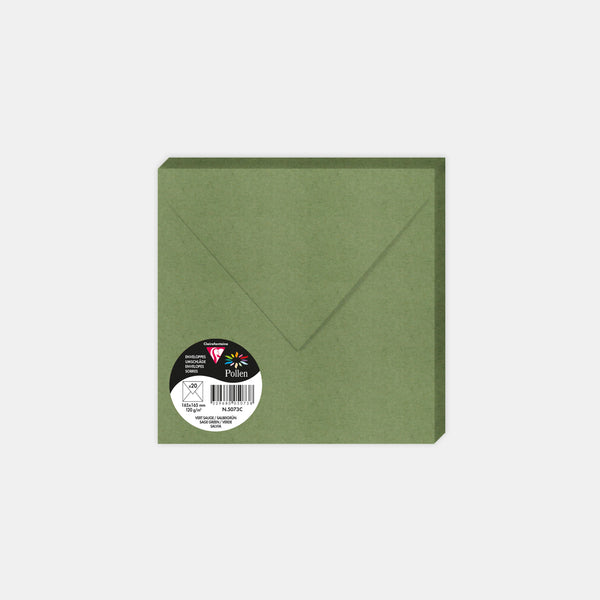 Umschlag 165x165 Pergament 120g salbeigrüner Pollen