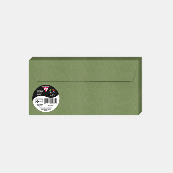 Umschlag 110x220 Pergament 120g salbeigrüner Pollen