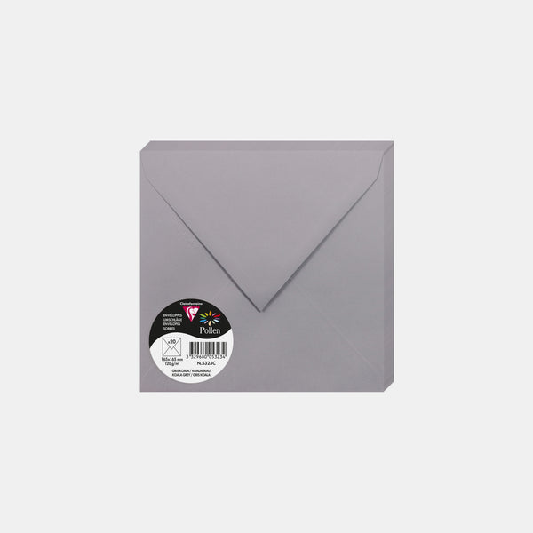 Enveloppe 165x165 velin 120g gris koala Pollen